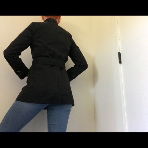 Old Navy Black Short Trench Coat - Picture 3 of 13